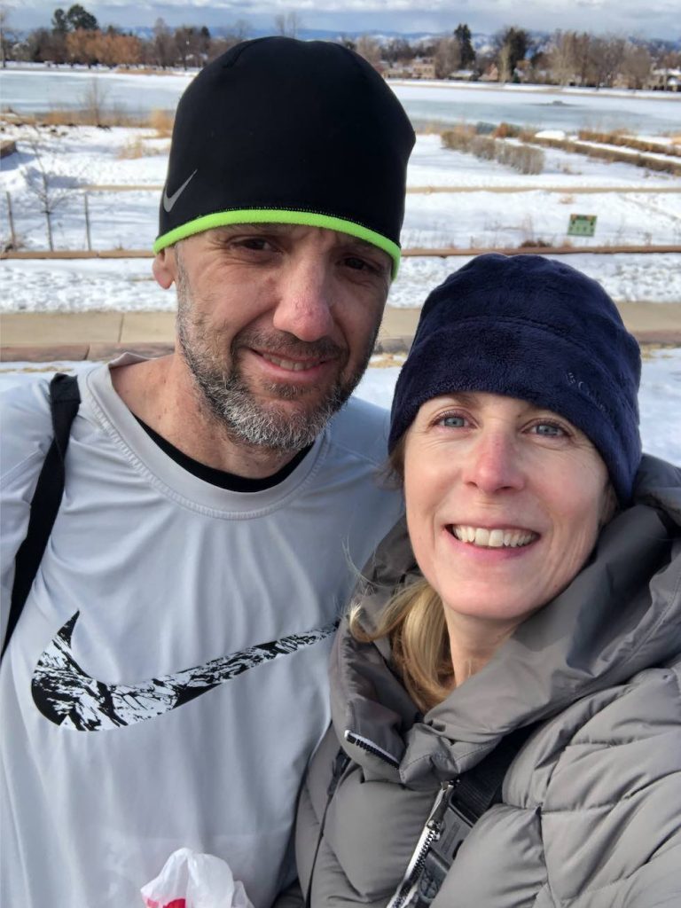 Me and Jessica after the Super Bowl 5K in Denver